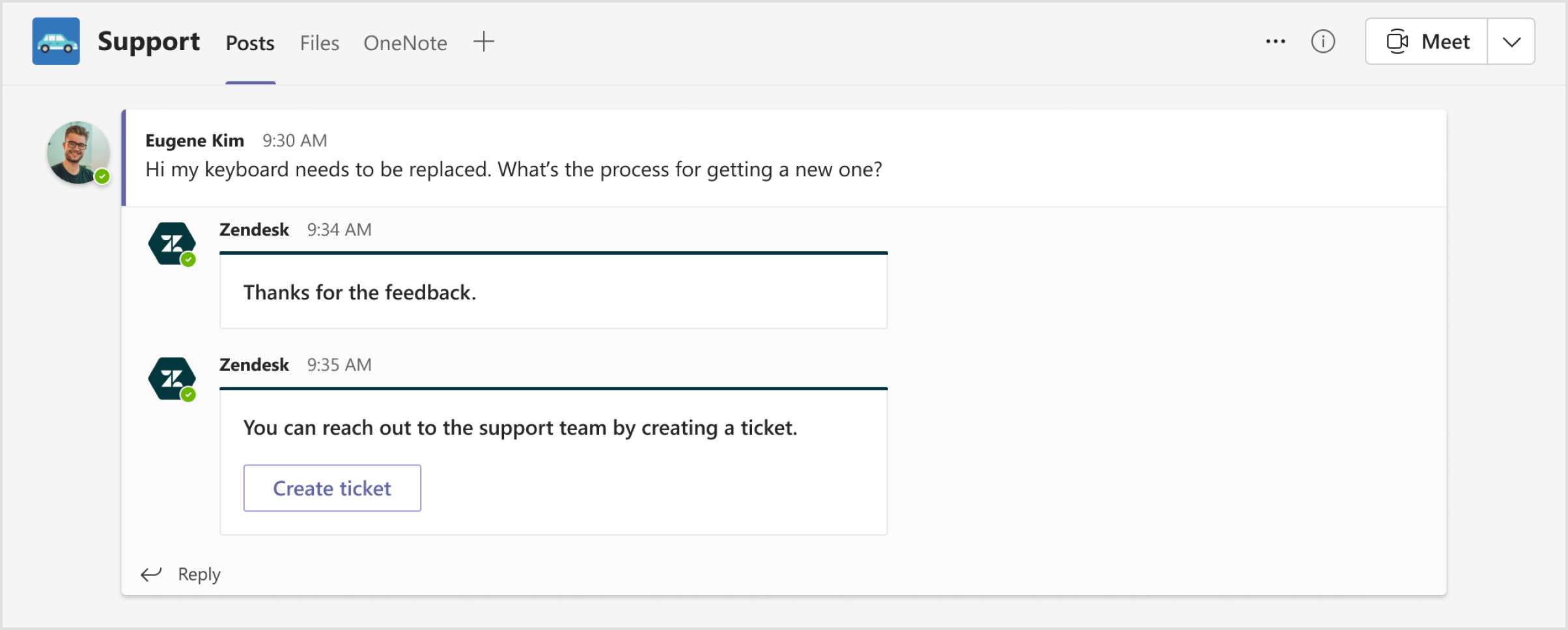 Zendesk for Microsoft Teams